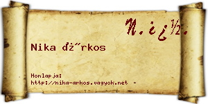 Nika Árkos névjegykártya